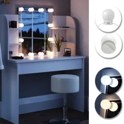 Schminktischbeleuchtung Weiß 400 cm Vicco