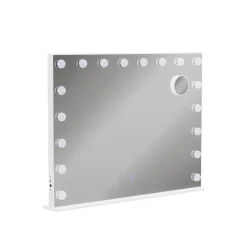 Schminktischspiegel Greta Weiß 80 x 61 cm mit LED-Beleuchtung Vicco