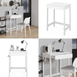 Schreibtisch Surrey Weiß 60 x 40 cm mit Schublade Vicco