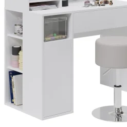 Schreibtisch Weiß 2 Teile, mit Hocker Vicco