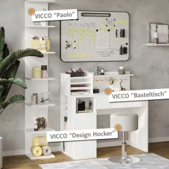 Schreibtisch Weiß 100 x 50 cm Vicco