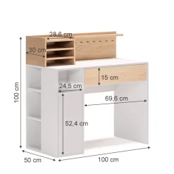 Schreibtisch Weiß/Sonoma 100 x 50 cm Vicco