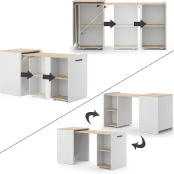 Schreibtisch Adam Greige/Artisan 60 x 50.4 cm ausziehbar Vicco