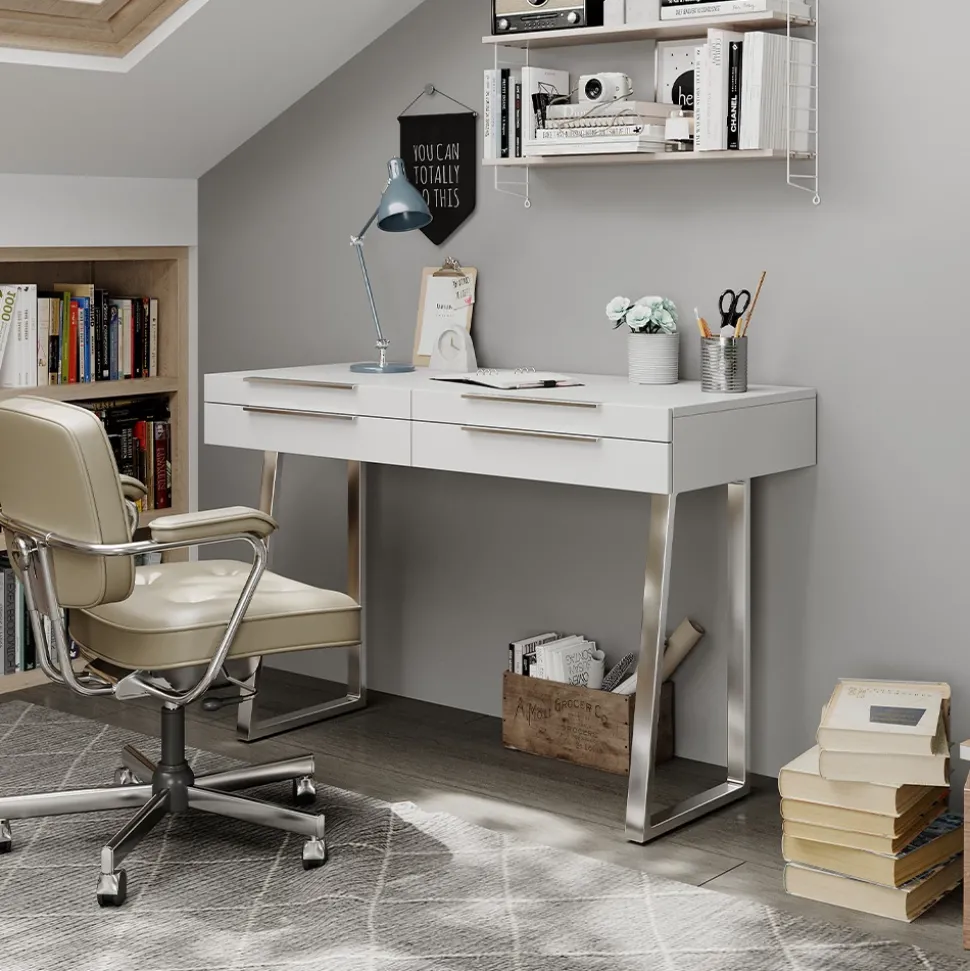 Schreibtisch Alexia Weiß 120 x 50 cm mit Schubladen Vicco