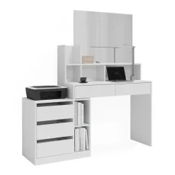 Schreibtisch Anja Weiß 139.8 x 40 cm mit Schubladen Vicco