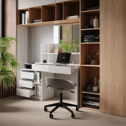 Schreibtisch Anja Weiß 139.8 x 40 cm mit Schubladen Vicco