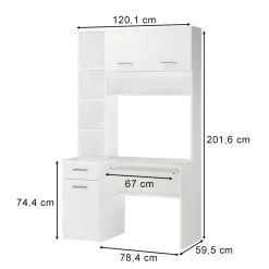Schreibtisch Crossline Weiß 120.1 x 59.5 cm Vicco