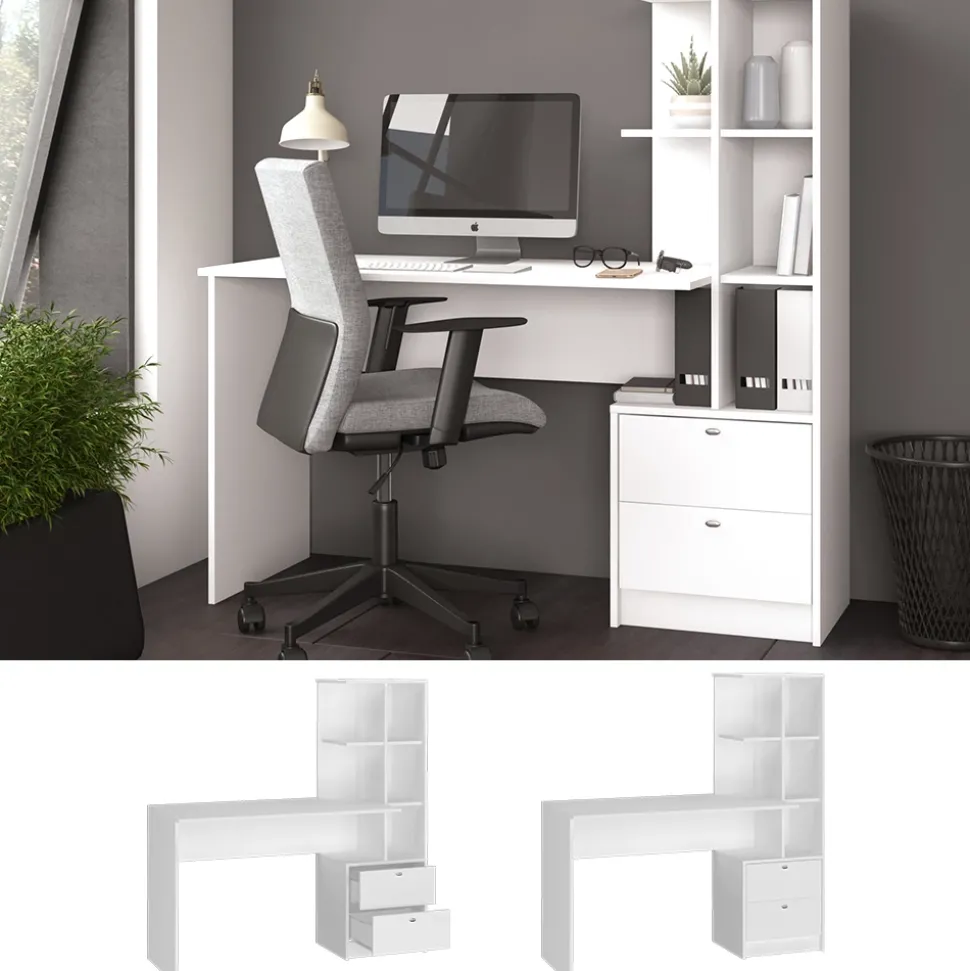 Schreibtisch Denton Weiß 136 x 55 cm Vicco