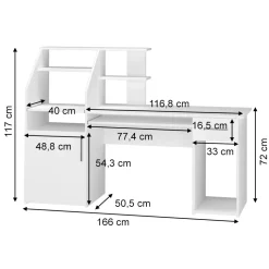 Schreibtisch Edwin Weiß 166 x 50.5 cm Vicco