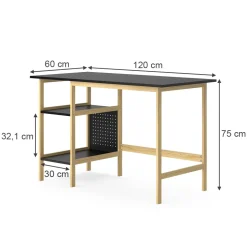 Schreibtisch Elvia Schwarz 120 x 60 cm Vicco