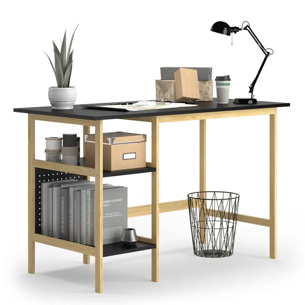 Schreibtisch Elvia Schwarz 120 x 60 cm Vicco