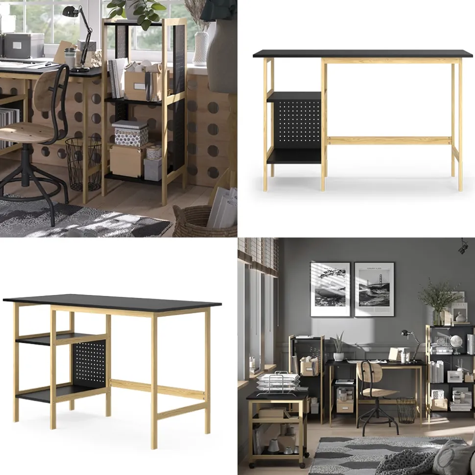 Schreibtisch Elvia Schwarz 120 x 60 cm Vicco