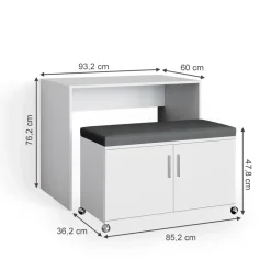 Schreibtisch Flona Weiß 93.2 cm Vicco