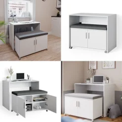 Schreibtisch Flona Weiß 93.2 cm Vicco