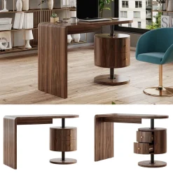 Schreibtisch Lara Eiche rustikal 120 x 50 cm mit 2 Schubladen Vicco