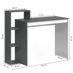 Schreibtisch Leo Anthrazit/Weiß 110 x 40 cm Vicco