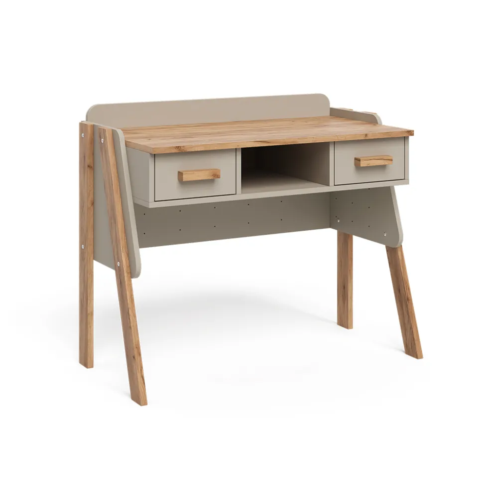 Schreibtisch Malia Cashmere/Artisan 97 x 51 cm mit 2 Schubladen Vitalispa