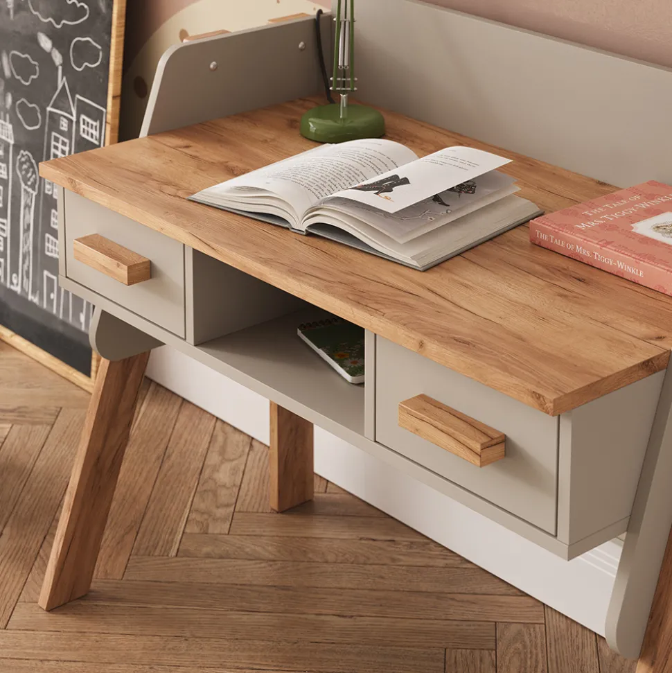 Schreibtisch Malia Cashmere/Artisan 97 x 51 cm mit 2 Schubladen Vitalispa