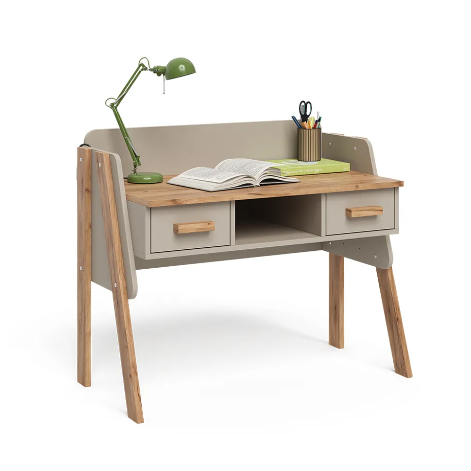 Schreibtisch Malia Cashmere/Artisan 97 x 51 cm mit 2 Schubladen Vitalispa