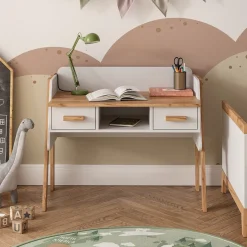 Schreibtisch Malia Weiß/Artisan 97 x 51 cm mit 2 Schubladen Vitalispa