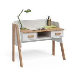 Schreibtisch Malia Weiß/Artisan 97 x 51 cm mit 2 Schubladen Vitalispa