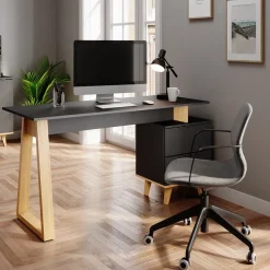 Schreibtisch Nautica Anthrazit 138 x 60 cm mit Schubladen, L Vicco