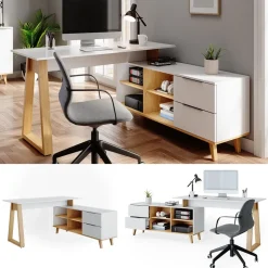 Schreibtisch Nautica Weiß 138 x 60 cm mit Schubladen XXL Vicco