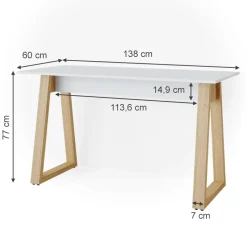 Schreibtisch Nautica Weiß 138 x 60 cm Vicco