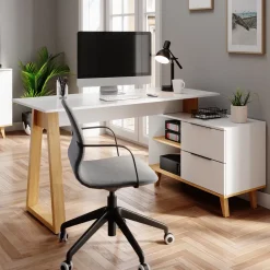 Schreibtisch Nautica Weiß 138 x 60 cm mit Schubladen XL Vicco