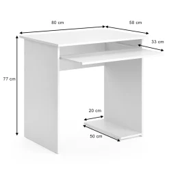 Schreibtisch Nick Weiß 80 x 58 cm Vicco