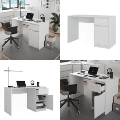 Schreibtisch Ruben Weiß 120 x 55 cm mit Schublade Vicco