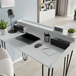 Schreibtisch Sannar Weiß 110 x 60 cm mit Schubladen Vicco