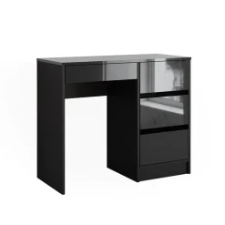 Schreibtisch Sherry Anthrazit Hochglanz 90 x 40 cm mit Schubladen Vicco