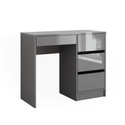 Schreibtisch Sherry Grau Hochglanz 90 x 40 cm mit Schubladen Vicco