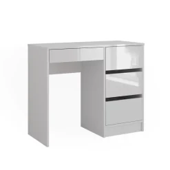 Schreibtisch Sherry Weiß Hochglanz 90 x 40 cm mit Schubladen Vicco