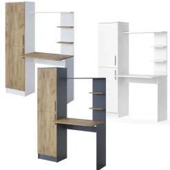 Schreibtisch Tessa Anthrazit/Goldkraft Eiche 122.9 x 52 cm Vicco