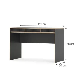 Schreibtisch Tetrix Anthrazit 112 x 55 cm mit 3 Fächern Vicco