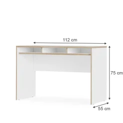 Schreibtisch Tetrix Weiß 112 x 55 cm mit 3 Fächern Vicco