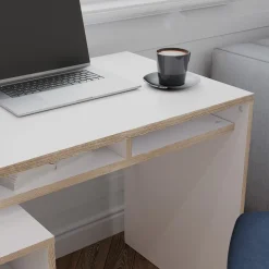 Schreibtisch Tetrix Weiß 112 x 55 cm mit 3 Fächern Vicco