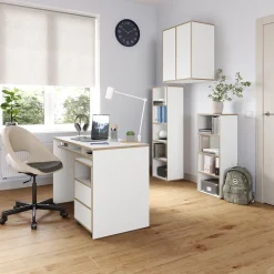 Schreibtisch Tetrix Weiß 112 x 55 cm mit 3 Fächern Vicco