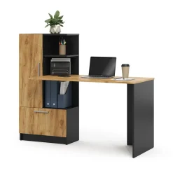 Schreibtisch Tomy Anthrazit/Goldkraft Eiche 150 x 59 cm Vicco