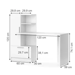Schreibtisch Tomy Weiß 150 x 59.3 cm Vicco