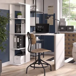 Schreibtisch Tower Weiß 122.2 x 55.2 cm mit 4 Fächern Vicco