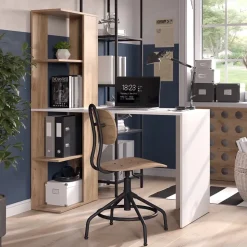 Schreibtisch Tower Weiß/Sonoma 122.2 x 55.2 cm mit 4 Fächern Vicco