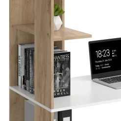 Schreibtisch Tower Weiß/Sonoma 122.2 x 55.2 cm mit 4 Fächern Vicco