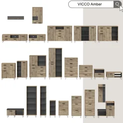 Schuhbank Amber Eiche Wotan 100 x 45 cm Vicco