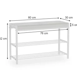 Schuhbank Borneo Weiß 80 x 52 cm Vicco