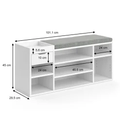 Schuhbank Eleon Weiß 101.1 x 45 cm Vicco