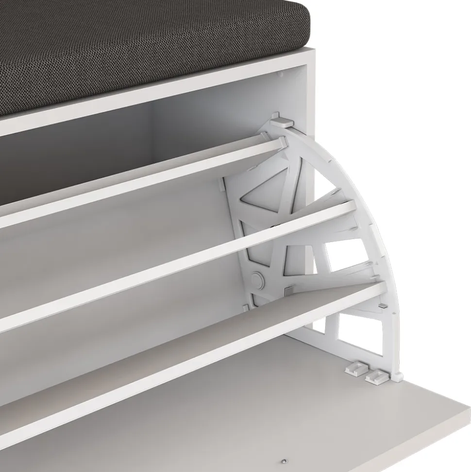 Schuhbank Georg Weiß 60 x 49.5 cm mit Auflage Vicco