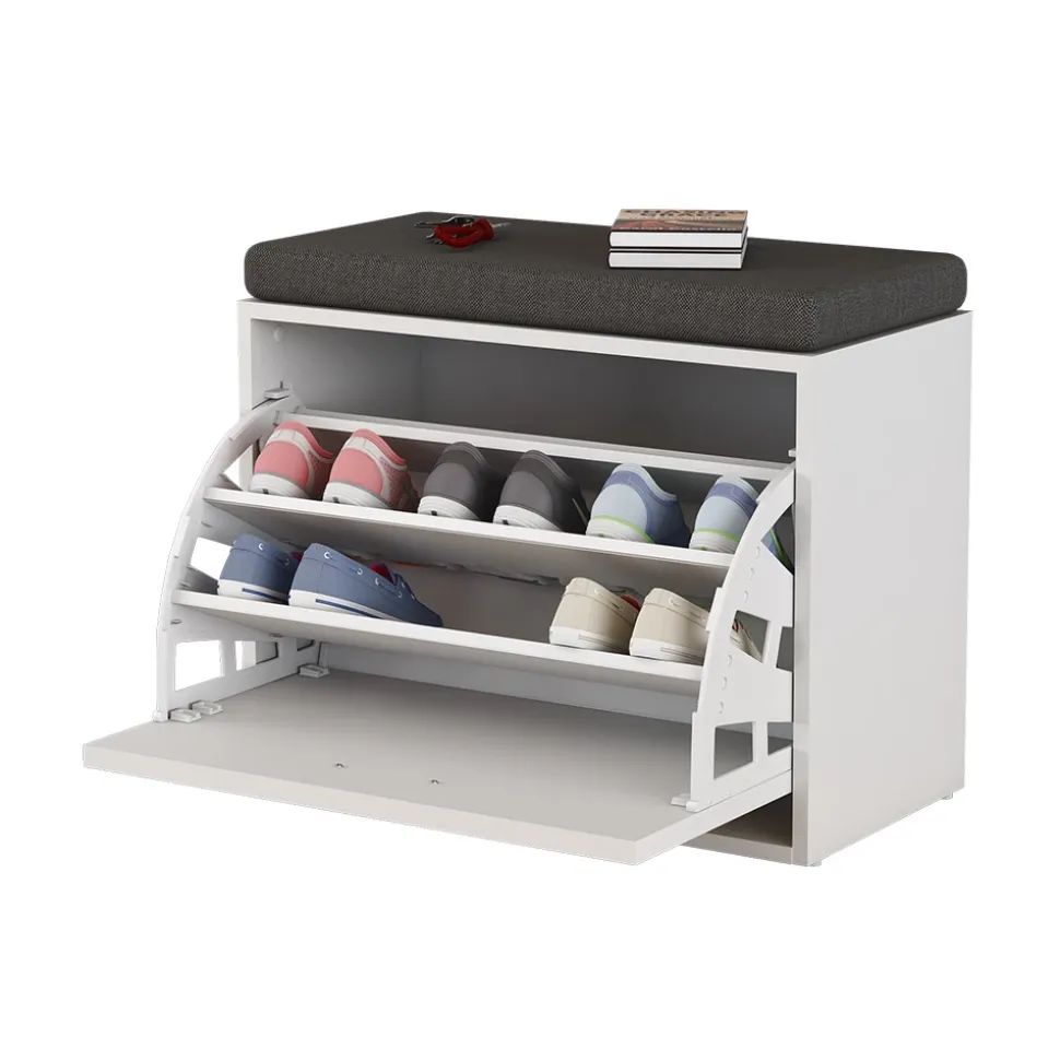 Schuhbank Georg Weiß 60 x 49.5 cm mit Auflage Vicco